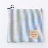 Simple striped checkered bag girls boys student large capacity canvas pencil storage makeup Cosmetic bags