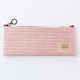 Simple striped checkered bag girls boys student large capacity canvas pencil storage makeup Cosmetic bags