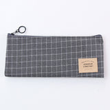 Simple striped checkered bag girls boys student large capacity canvas pencil storage makeup Cosmetic bags