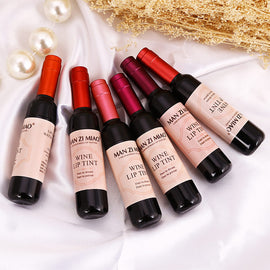 LEARNEVER New Arrival Wine Red Korean Style Lip Tint Baby Pink Lip For Women Makeup Liquid Lipstick Lip gloss red lips Cosmetic