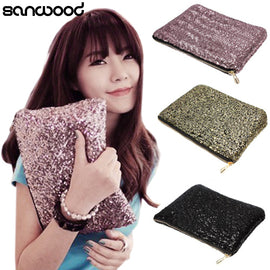 Dazzlling Women's Make Up Cosmetic Bag Beautician Sequins Clutch Leopard Party Bag Handbag Pouch For Women Gifts 9R3M