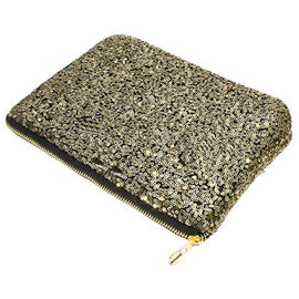 Dazzlling Women's Make Up Cosmetic Bag Beautician Sequins Clutch Leopard Party Bag Handbag Pouch For Women Gifts 9R3M