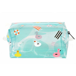 PVC Transparent Cute Cosmetic Bags Candy Color Women's Travel Bags Clear Beautician Organizer Wash Pouch Makeup Case Accessories