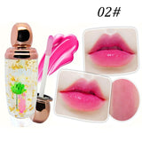 Korean Style Makeup Lipstick Temperature Changed Lip Gloss Crystal Gold Foil Flower Jelly Charming Lasting Moisturizing Lipstick