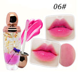 Korean Style Makeup Lipstick Temperature Changed Lip Gloss Crystal Gold Foil Flower Jelly Charming Lasting Moisturizing Lipstick