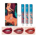 LEARNEVER 3pcs/set Matte Liquid Lipstick Long Lasting Korean Cosmetics Metallic Lip Sense For Women 5g*3 MKH4374