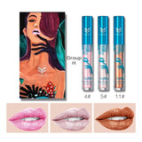 LEARNEVER 3pcs/set Matte Liquid Lipstick Long Lasting Korean Cosmetics Metallic Lip Sense For Women 5g*3 MKH4374