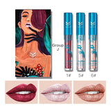 LEARNEVER 3pcs/set Matte Liquid Lipstick Long Lasting Korean Cosmetics Metallic Lip Sense For Women 5g*3 MKH4374