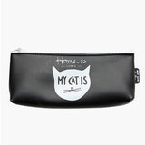 Valenkuci Cute Cat Cartoon Stationery Pencil Pen Case Cosmetic Makeup Bag Zipper For Girls Travel Cosmetic Bag For Women HZB-012
