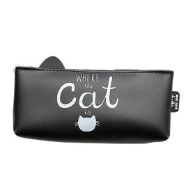 Valenkuci Cute Cat Cartoon Stationery Pencil Pen Case Cosmetic Makeup Bag Zipper For Girls Travel Cosmetic Bag For Women HZB-012