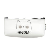 Valenkuci Cute Cat Cartoon Stationery Pencil Pen Case Cosmetic Makeup Bag Zipper For Girls Travel Cosmetic Bag For Women HZB-012