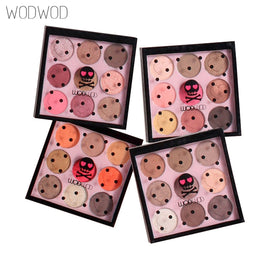 WODWOD Matte Eyeshadow Palette Korean Makeup Set 9 Colors Pigment Glitter Eye Shadow Pallete For Eyes Pink Peach Color Make-up