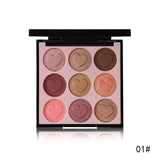 WODWOD Matte Eyeshadow Palette Korean Makeup Set 9 Colors Pigment Glitter Eye Shadow Pallete For Eyes Pink Peach Color Make-up