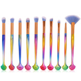 2018 Hot Shell Makeup Brushes Foundation Powder Eyeshadow Concealer Blush Kit 10Pcs Cosmetic Tool HB88
