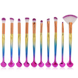 2018 Hot Shell Makeup Brushes Foundation Powder Eyeshadow Concealer Blush Kit 10Pcs Cosmetic Tool HB88
