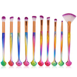 2018 Hot Shell Makeup Brushes Foundation Powder Eyeshadow Concealer Blush Kit 10Pcs Cosmetic Tool HB88