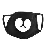 Unisex Black Cute Bear Cotton Mouth Face Mask Respirator Anti-Dust Korean Style Kpop Black Bear Cycling Face Mask Respirator
